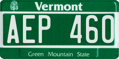 VT license plate AEP460