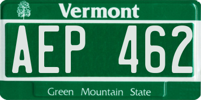 VT license plate AEP462