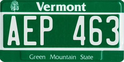 VT license plate AEP463