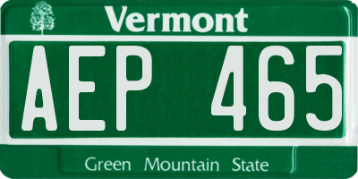 VT license plate AEP465