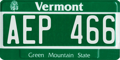 VT license plate AEP466
