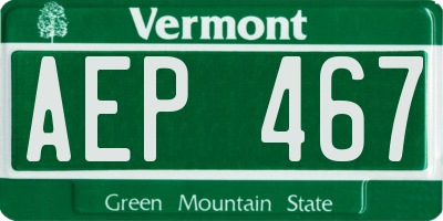 VT license plate AEP467