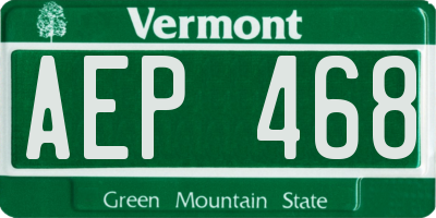 VT license plate AEP468