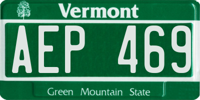 VT license plate AEP469