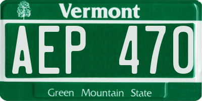 VT license plate AEP470
