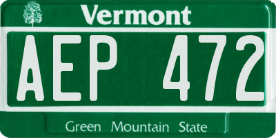 VT license plate AEP472