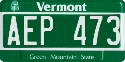 VT license plate AEP473