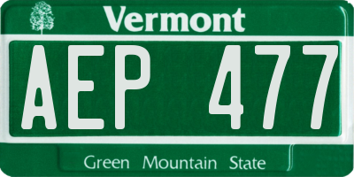 VT license plate AEP477