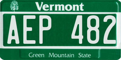 VT license plate AEP482