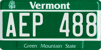 VT license plate AEP488