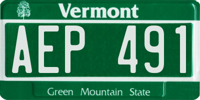 VT license plate AEP491