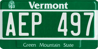 VT license plate AEP497