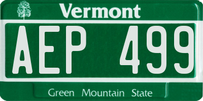 VT license plate AEP499