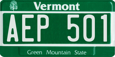 VT license plate AEP501