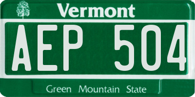 VT license plate AEP504