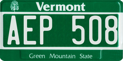VT license plate AEP508
