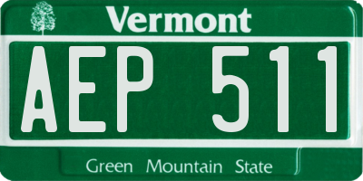 VT license plate AEP511