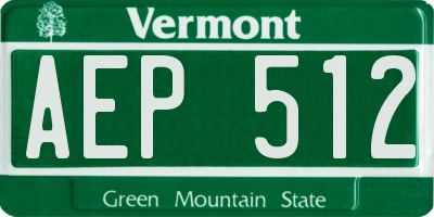 VT license plate AEP512