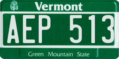 VT license plate AEP513