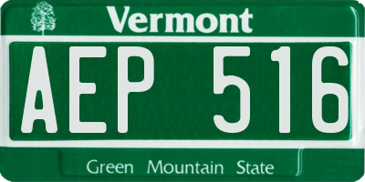 VT license plate AEP516