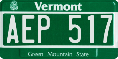VT license plate AEP517