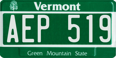 VT license plate AEP519