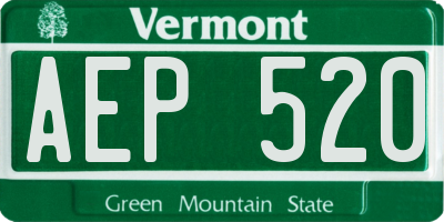 VT license plate AEP520