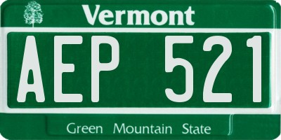 VT license plate AEP521
