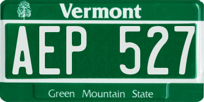 VT license plate AEP527