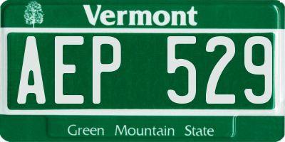 VT license plate AEP529