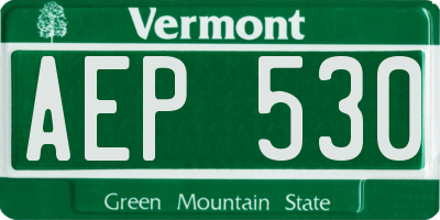 VT license plate AEP530