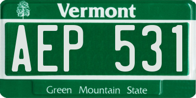 VT license plate AEP531