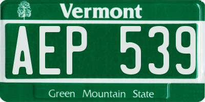 VT license plate AEP539