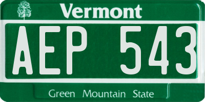 VT license plate AEP543