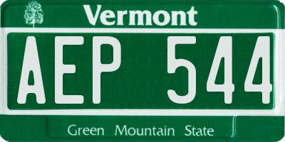 VT license plate AEP544