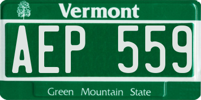 VT license plate AEP559