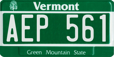 VT license plate AEP561