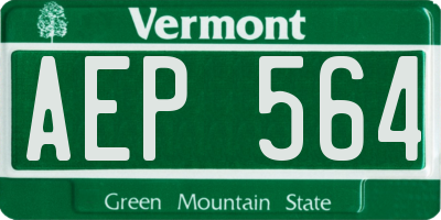 VT license plate AEP564