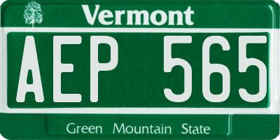 VT license plate AEP565