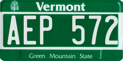 VT license plate AEP572