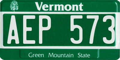 VT license plate AEP573