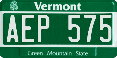 VT license plate AEP575