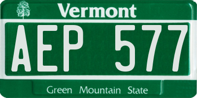 VT license plate AEP577