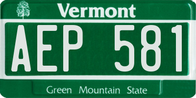 VT license plate AEP581