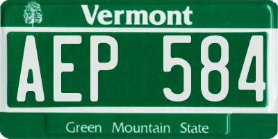 VT license plate AEP584