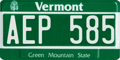 VT license plate AEP585