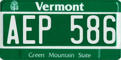 VT license plate AEP586