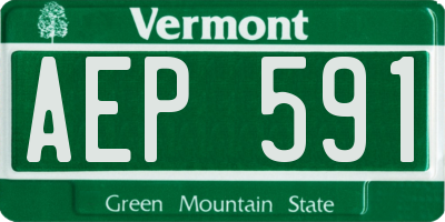 VT license plate AEP591