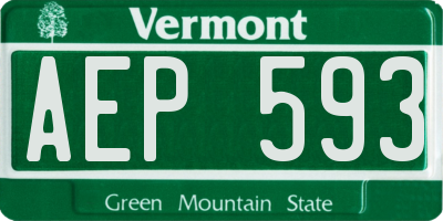 VT license plate AEP593