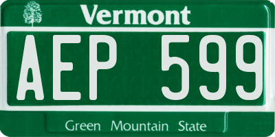 VT license plate AEP599